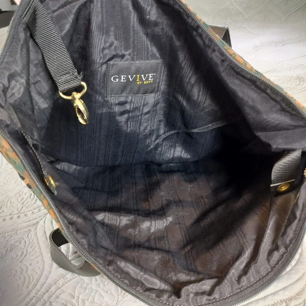 Vintage Gevive by Boyt Egyptian Tapestry Tote Bag Satchel Travel‎ Bag